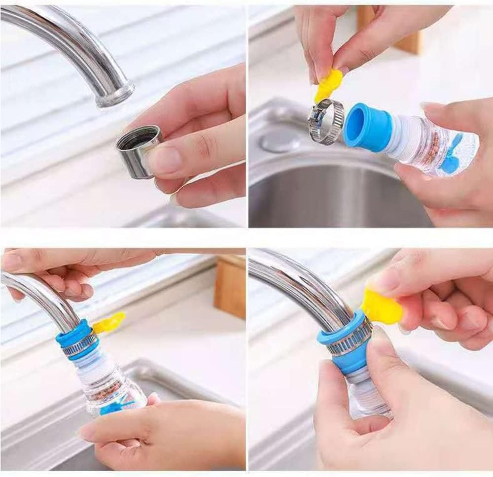 3pc Faucet Extender Filter 360° Rotating Pull Out Tap Purifier