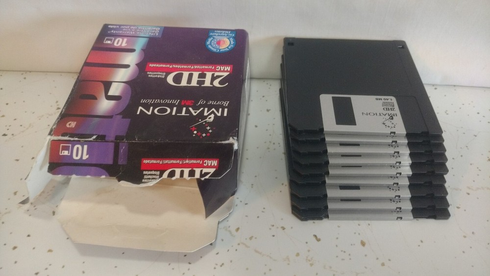 Imation 2HD Diskettes 3.5" Floppy Disk 1.44MB Pack Of 9 Open Box