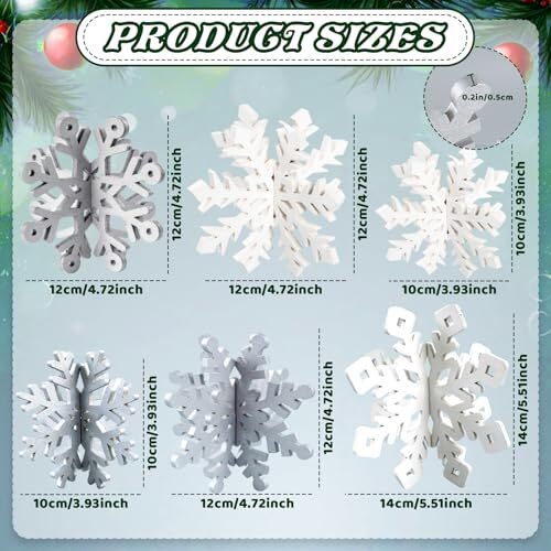 Winter Christmas Centerpiece Table Decorations - 12pcs 6 Count White Silver