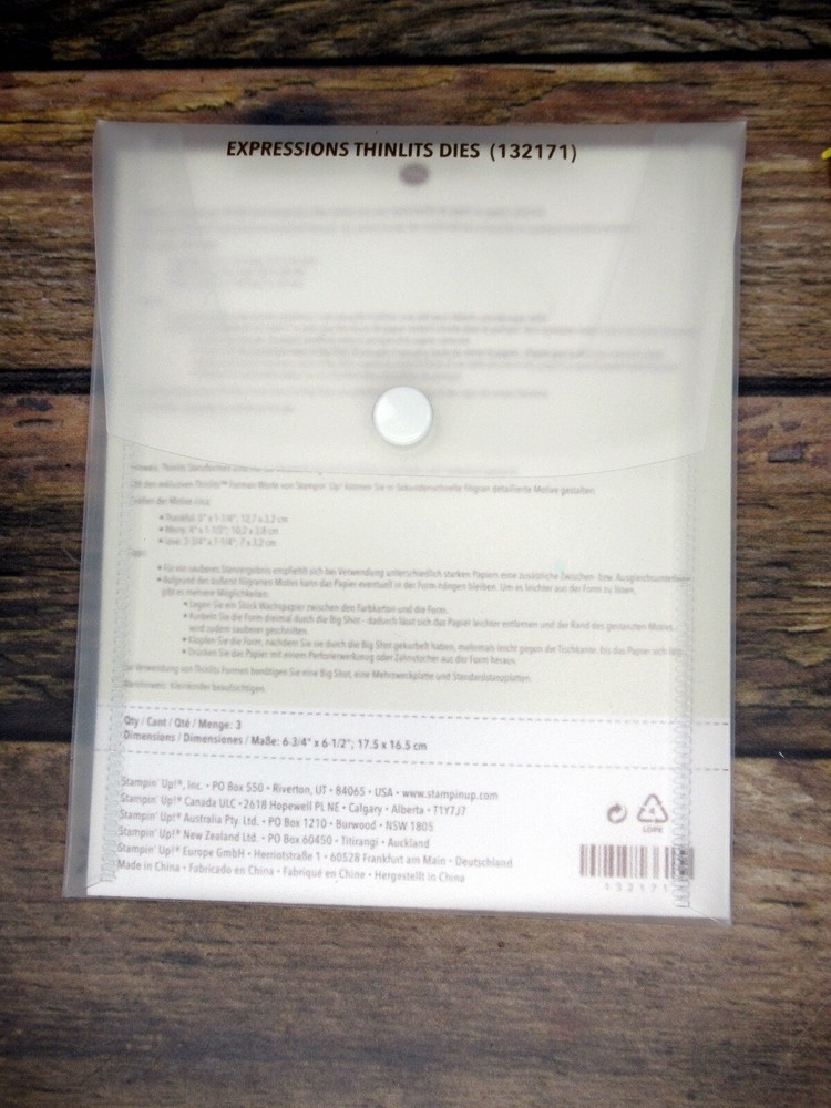 Stampin Up Dies ~ Love ~ Merry ~ Thankful ~ EXPRESSIONS THINLITS DIES ~ Big Shot