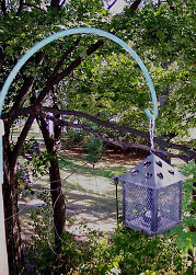 EZ Anchor garden pole system for easy lawn install to support shepherd's hooks