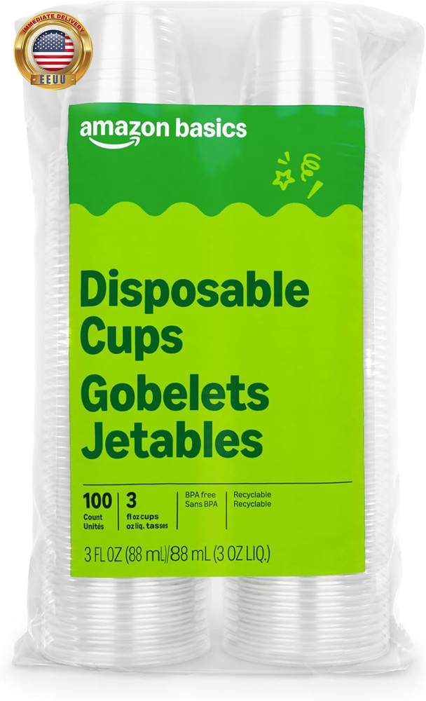 Mini Disposable Clear Plastic Cups, 3Oz, 100 Count ⭐️⭐️⭐️⭐️⭐️