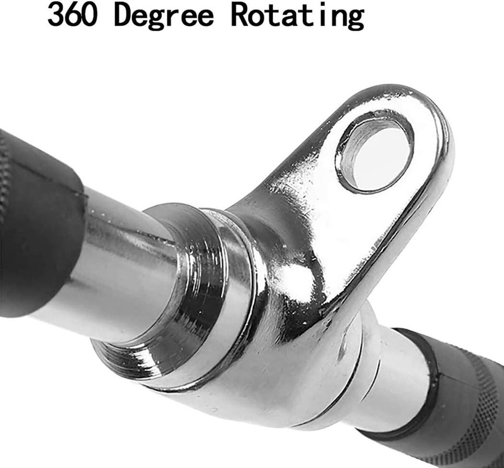Lat Bar Cable Machine Attachment Curl Pulldown Bar W/ Full Rotation & Rubber