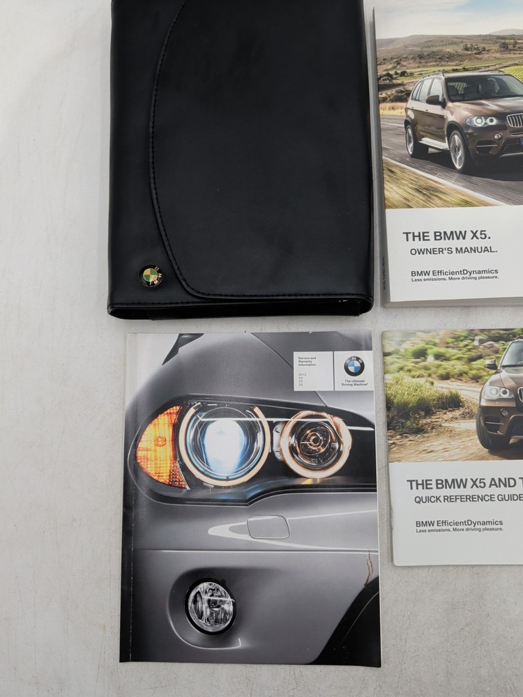 2012 Bmw X5 Owners Manual With Quick Reference Guide & Case