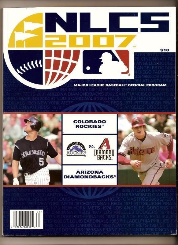 2007 NLCS Program Rockies Diamondbacks NL Championship