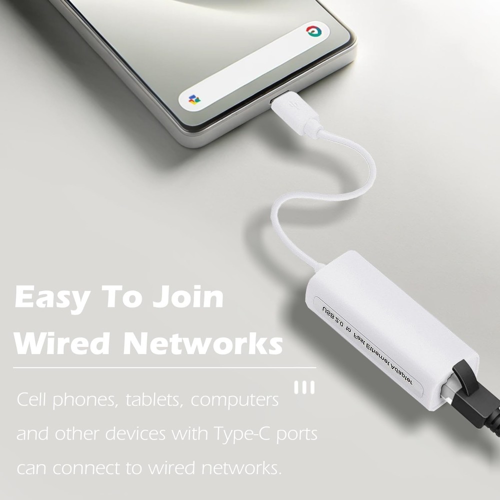 USB-C to Ethernet Adapter, High-Speed Network for Type-C Devices, Compatible ...