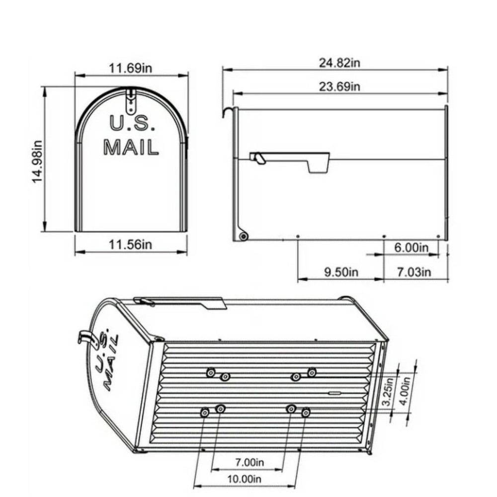 Architectural Mailboxes Stanley Galvanized Steel, Extra Large, Post-Mount Mailbo