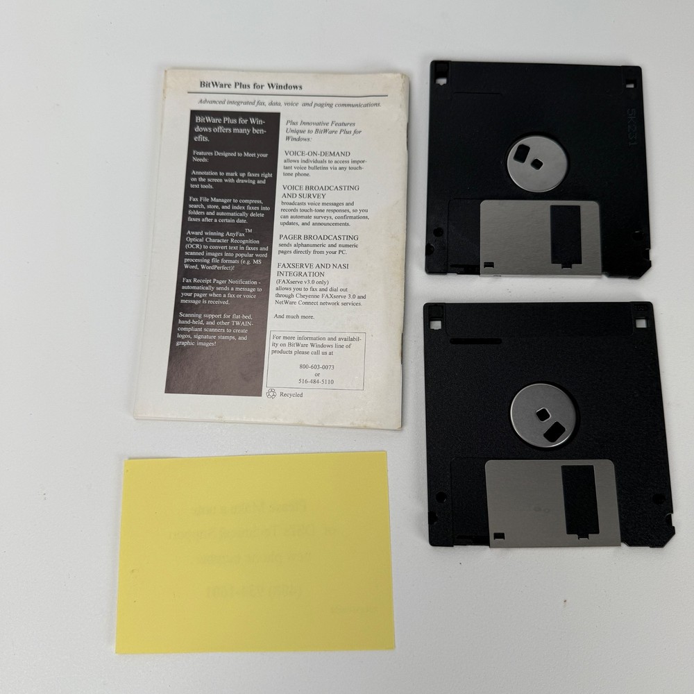 Vintage Cheyenne Communications BitWare Voice Fax Data Software for Windows