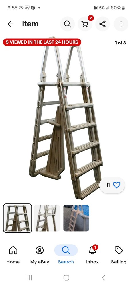 Confer 7100X Evolution Above Ground Swimming Pool A-Frame Ladder - Gray Color