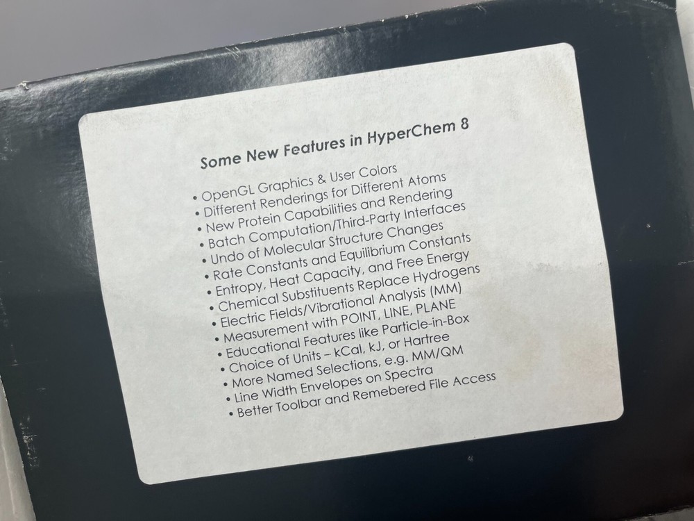 HyperChem Release 8.0, Tools For Molecular Modeling Boxed Set (NO DISKS)