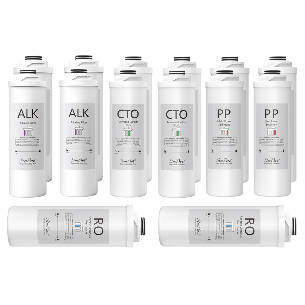 SimPure WP2-400G Reverse Osmosis Alkaline pH+ 2-Year Water Filter Replacement