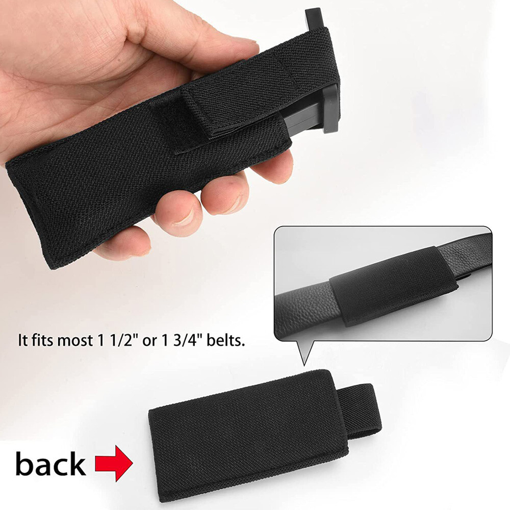 Horizontal Concealed Carrier Single Pistol Magazine Pouch with Safety Hook&Loop