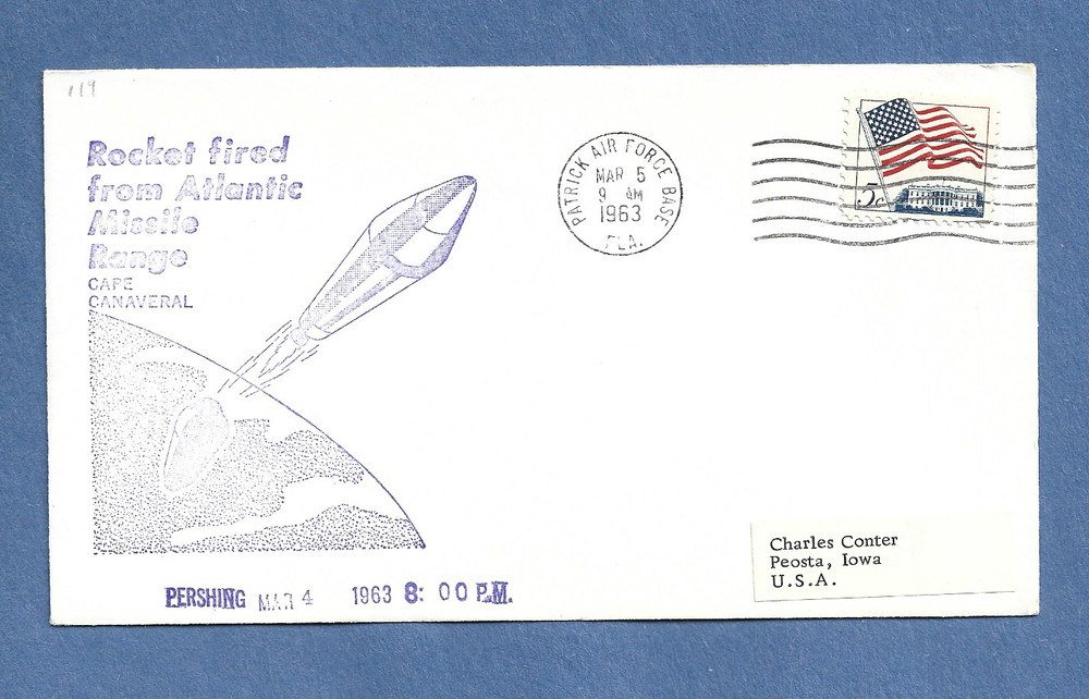 PERSHING ROCKET FIRED MAR 5,1963 PAFB SWANSON  SPACE COVER NASA