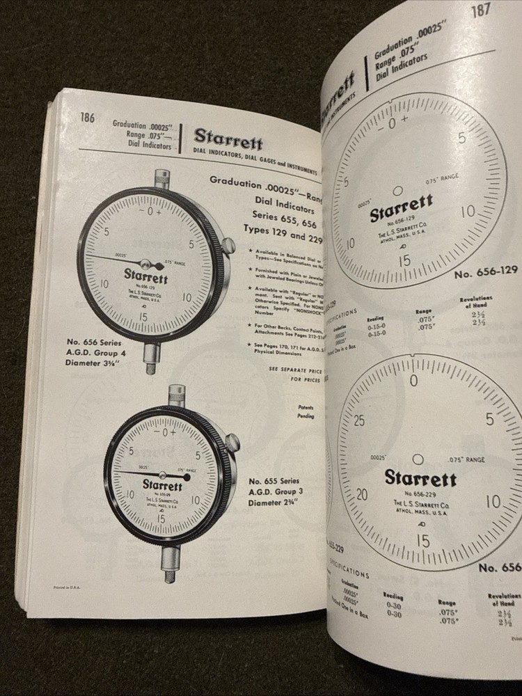 Starrett Catalog 75th Anniversary 🇺🇸