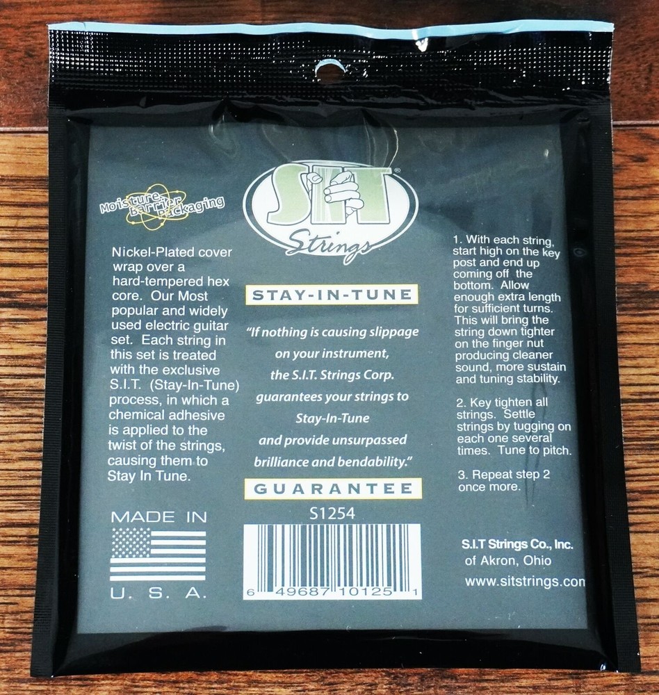 SIT S1254 Power Wound Nickel Custom Medium Heavy Guitar String Set 3 Pack