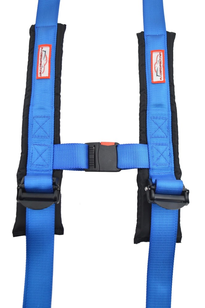 UTV SEAT BELT HARNESS RACE 2" HARNESS 4 POINT LATCH TYPE BLUE