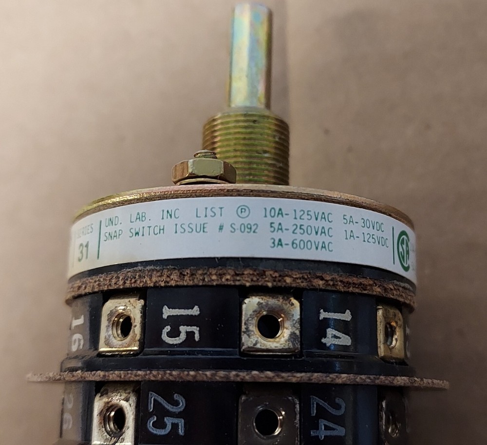 SWITCH, ROTARY - PN# 31306A-S - ELECTROSWITCH