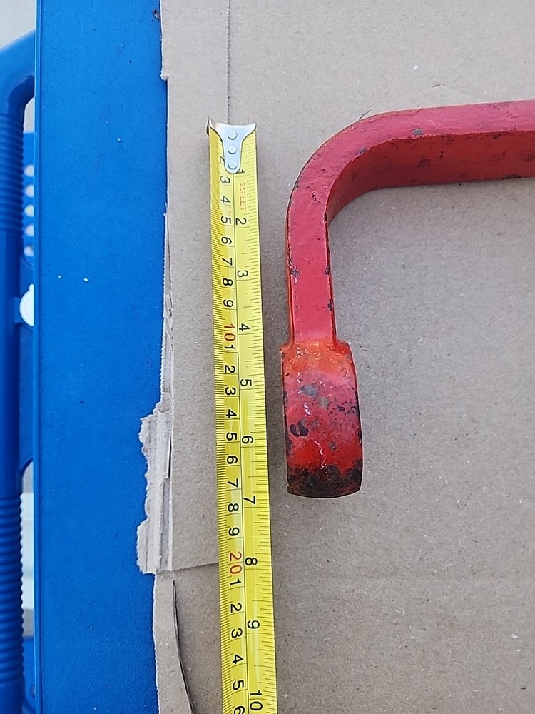 Vintage Fire Hydrant Spanner Wrench, Cast Iron, Red Paint. Old Tool