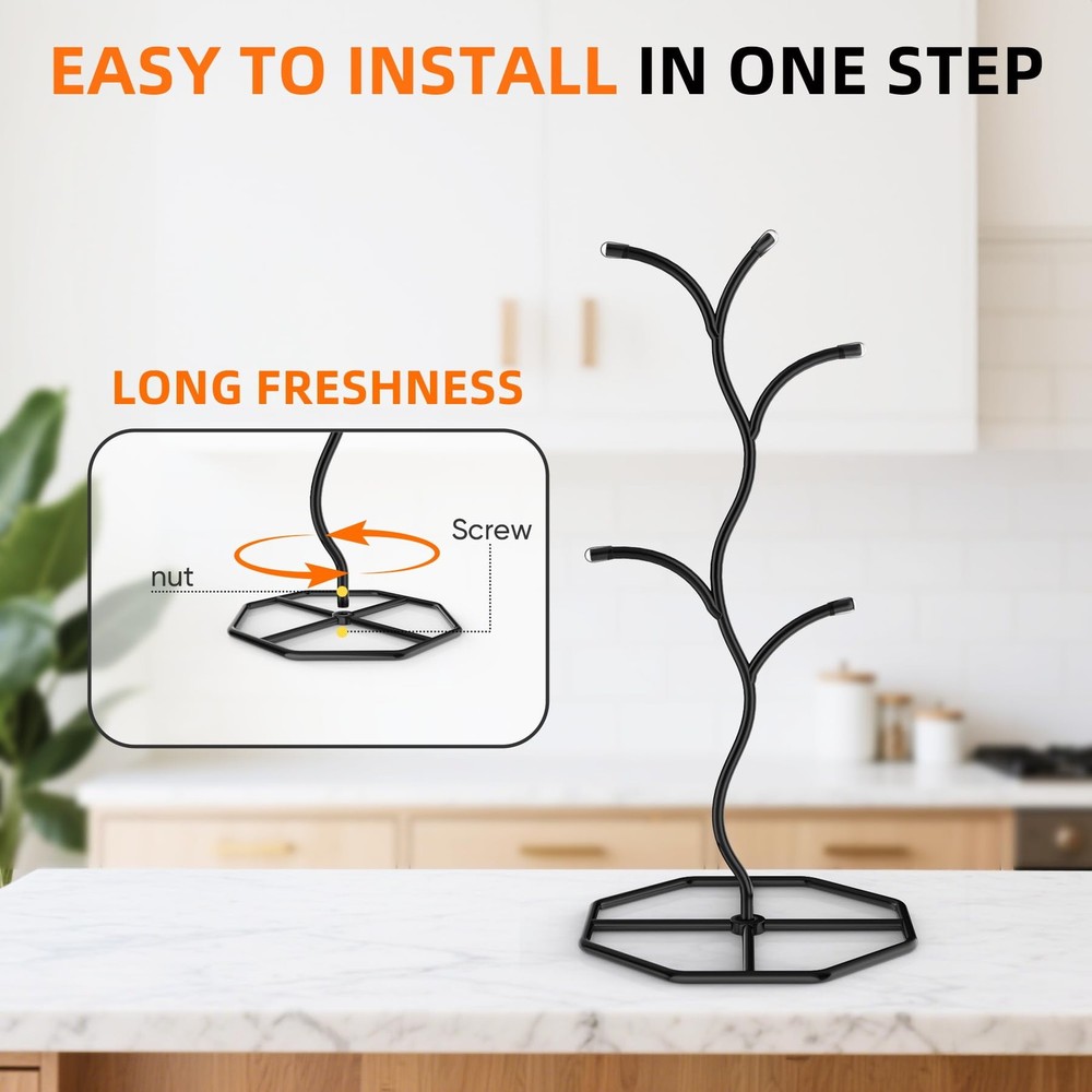 Beesini 2 Pack Coffee Mug Holders Tree, Metal Mug Holder, Decorative Mug Rack...