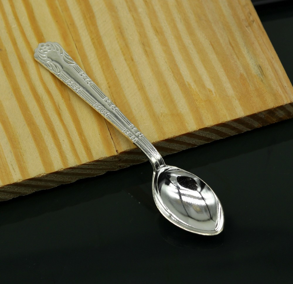 fabulous sterling silver handmade solid silver 5" spoon kitchen utensils, vessel