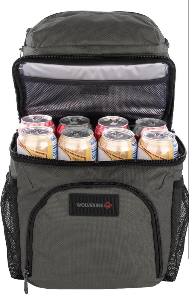 NWT Wolverine 18-Can Cooler Backpack Durable Nailhead Nylon Dual Compartment