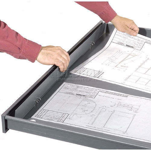 41"W Flat File Cabinet 5 Drawer Gray
