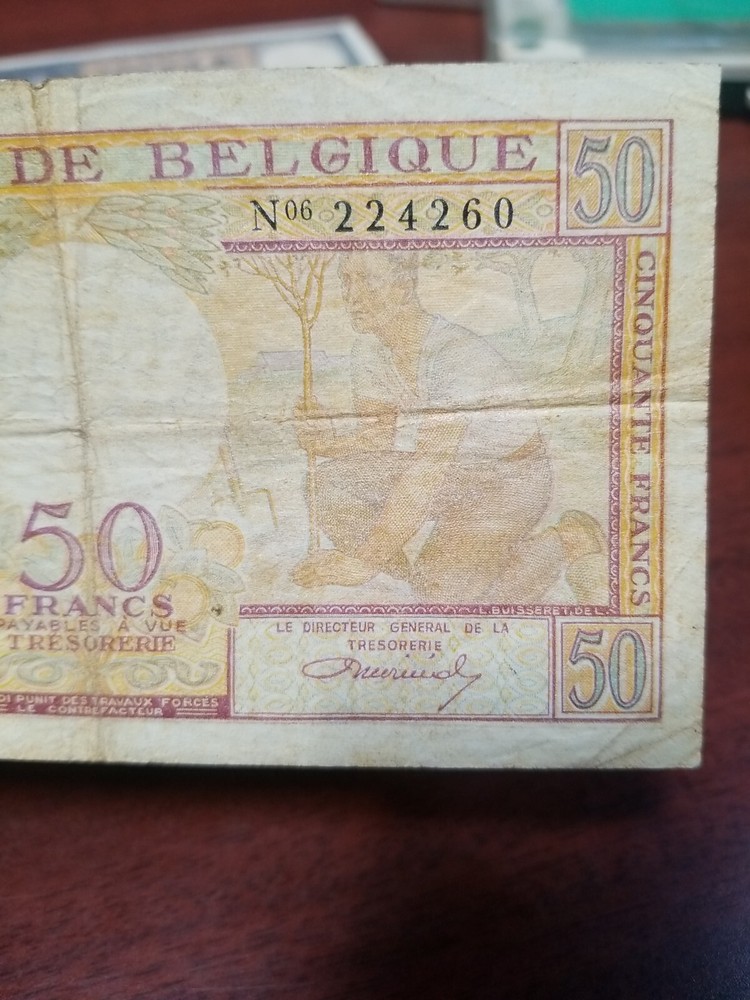 Belgium 50 Frank Banknote 1956