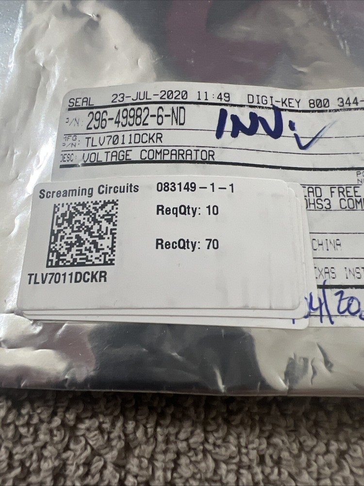 Texas Instruments Comparator Push-Pull SC705 TLV7011DCKR Voltage QTY 79