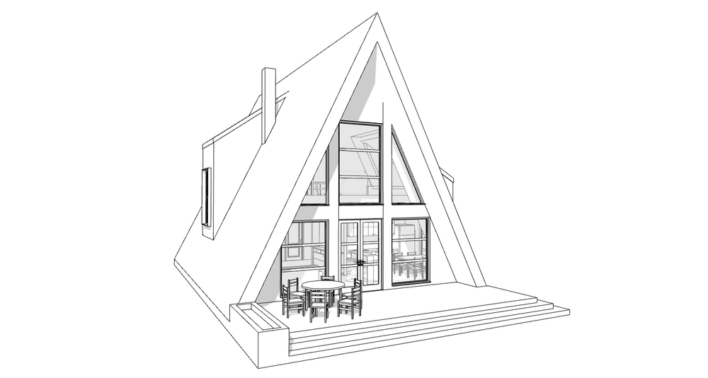 35’x51’ 3 Beds, 2 Baths Charming A-Frame Architectural Build Plans PDF Download.