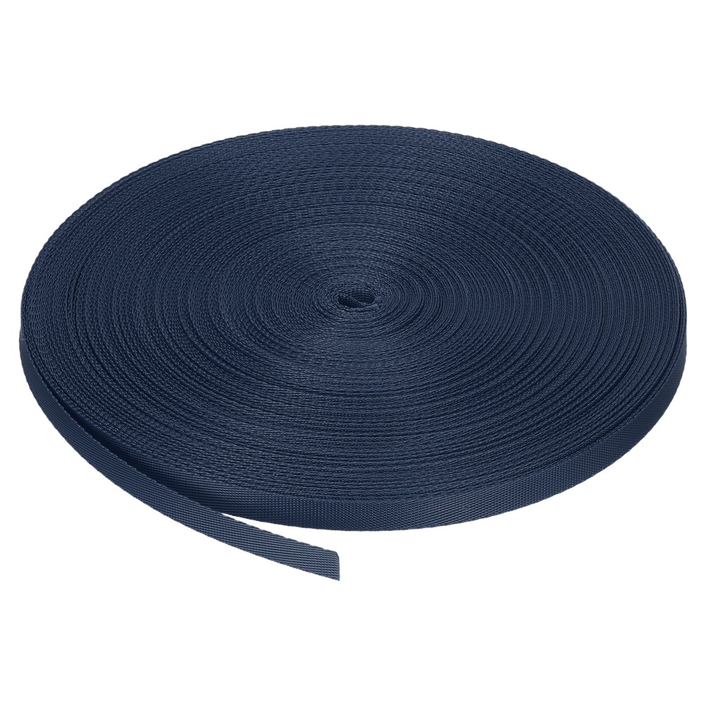 Nylon Webbing Strap Flat 3/8" 50 Yards Deep Blue for DIY Backpack Luggage-rack