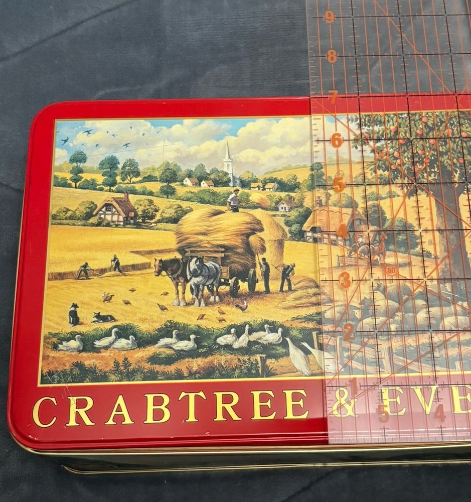 VTG Crabtree & Evenlyn Decorative Storage Tin 10.5” X 7” EMPTY