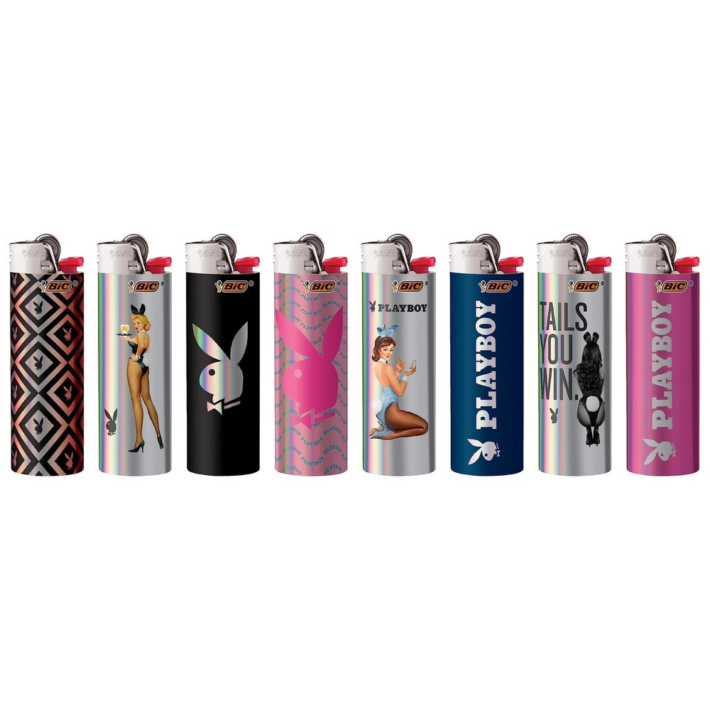BIC Maxi Lighter - Holographic Playboy Design Regular Size (10 pack)