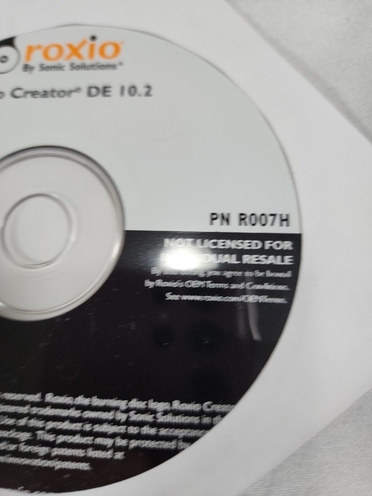 Roxio Creator DE 10.2 Installation Software CD (2008) Sonic Solutions