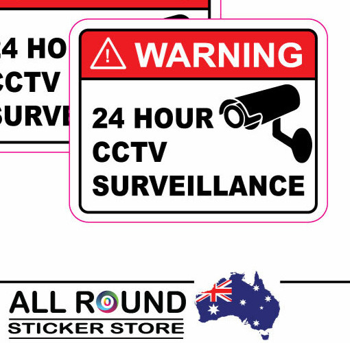 12 pack X Warning Stickers Security camera surveillance warning-CCTV