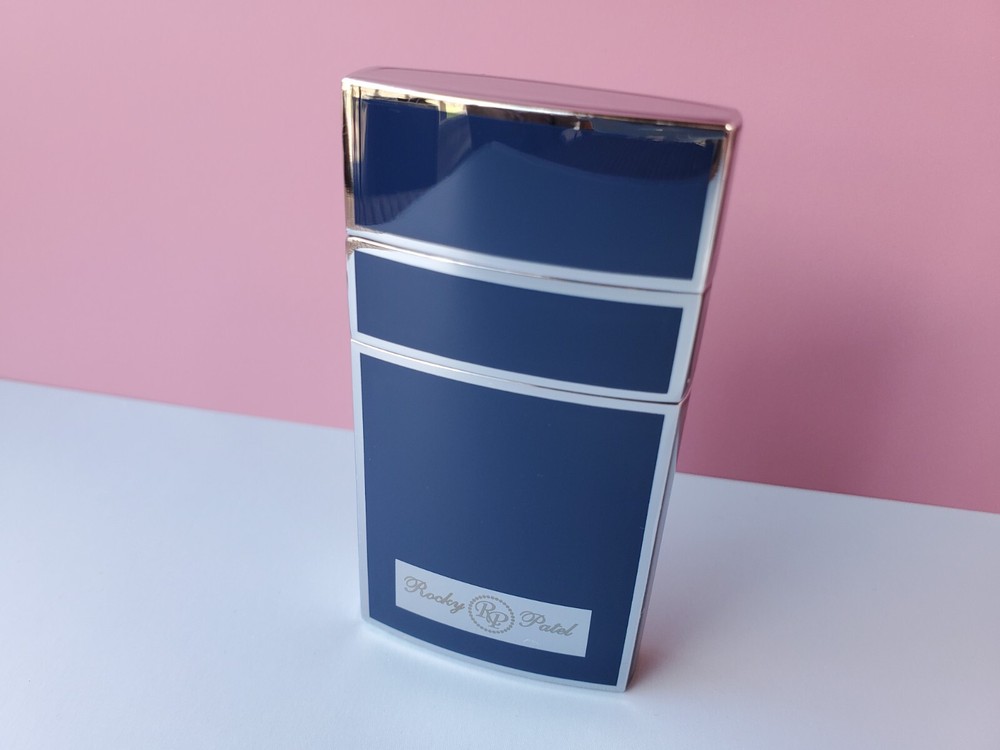 Rocky Patel H.E. Single Jet Cigar Torch Lighter - Midnight Blue & Chrome