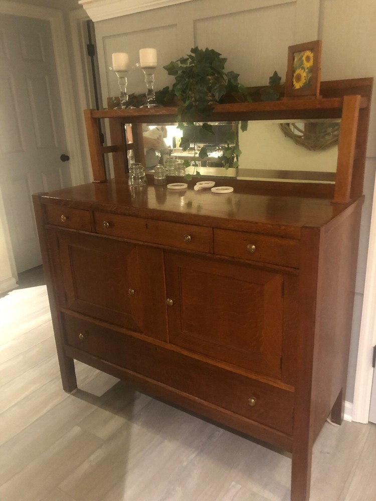 sideboard, oak, large, antique 