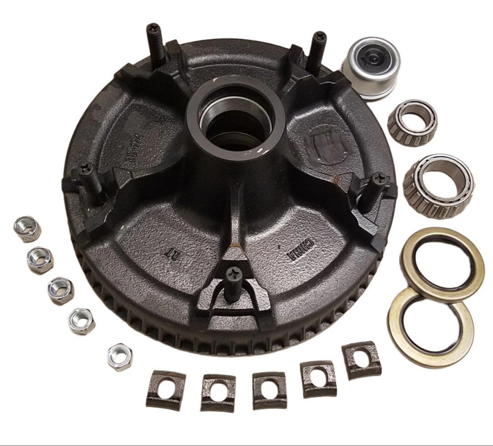 MH /UTG Lowboy Utility Trailer Brake Drum+ Bearing 14.5" Open Wheel 6000# 8-174
