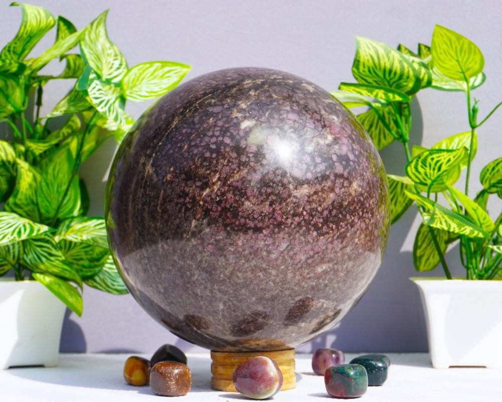Large 170MM Pink Ruby In Spinal Matrix Stone Healing Mineral Metaphysical Sphere
