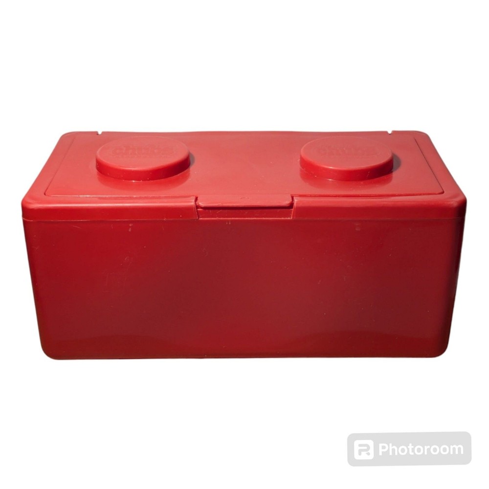 Chubs Stackables RED Building Block Empty Canister Baby Wipe Container VINTAGE