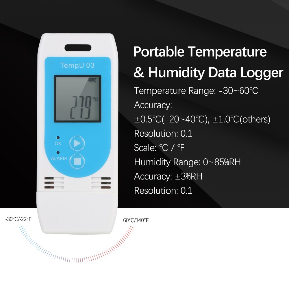USB Temperature Humidity Data Logger Reusable RH TEMP Datalogger T4D1