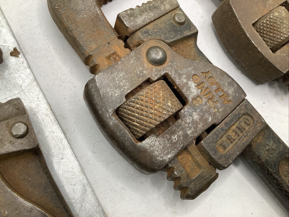 (3) Vintage 8” Pipe Wrenches TRIMO & DANIELSON