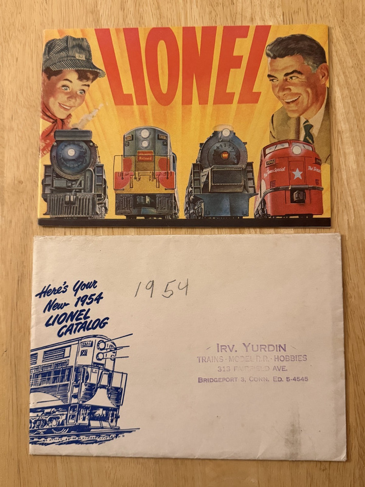 Lionel Catalog 1954 Original mini catalog with outer envelope