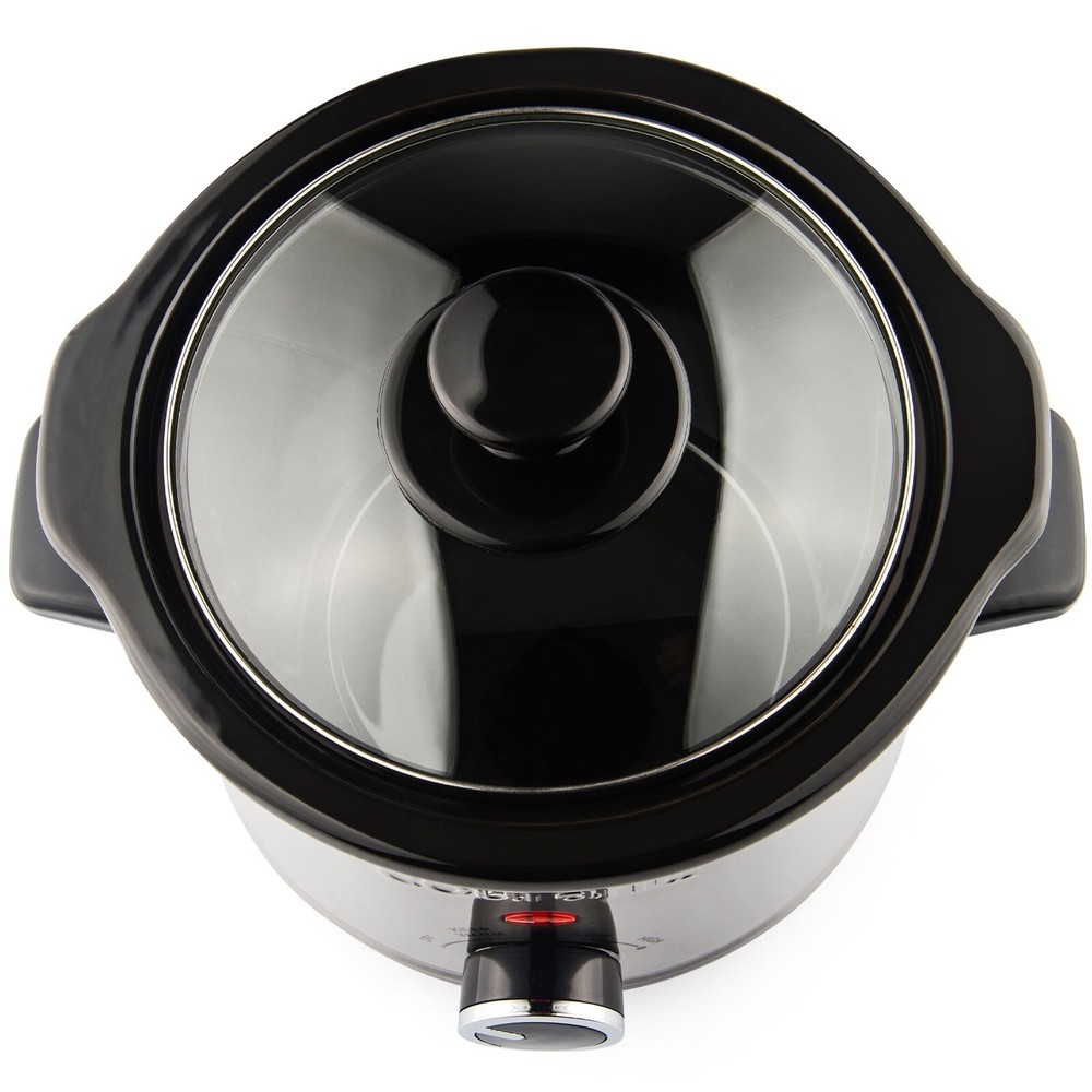 Courant 1.6 Quart Slow Cooker, Multiple settings, Brushed Stainless