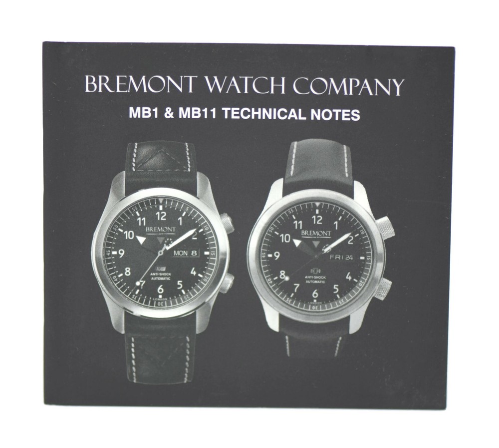 Bremont MB1 MB11 Booklet Manual