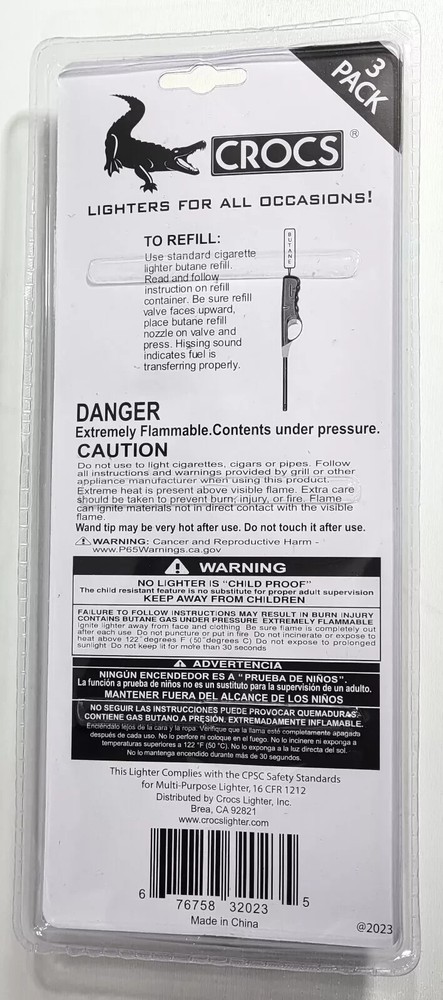 Crocs Value Combo Pack 3 Pack (Flexi/Multi-Purpose/Wind Resistant) Lighters
