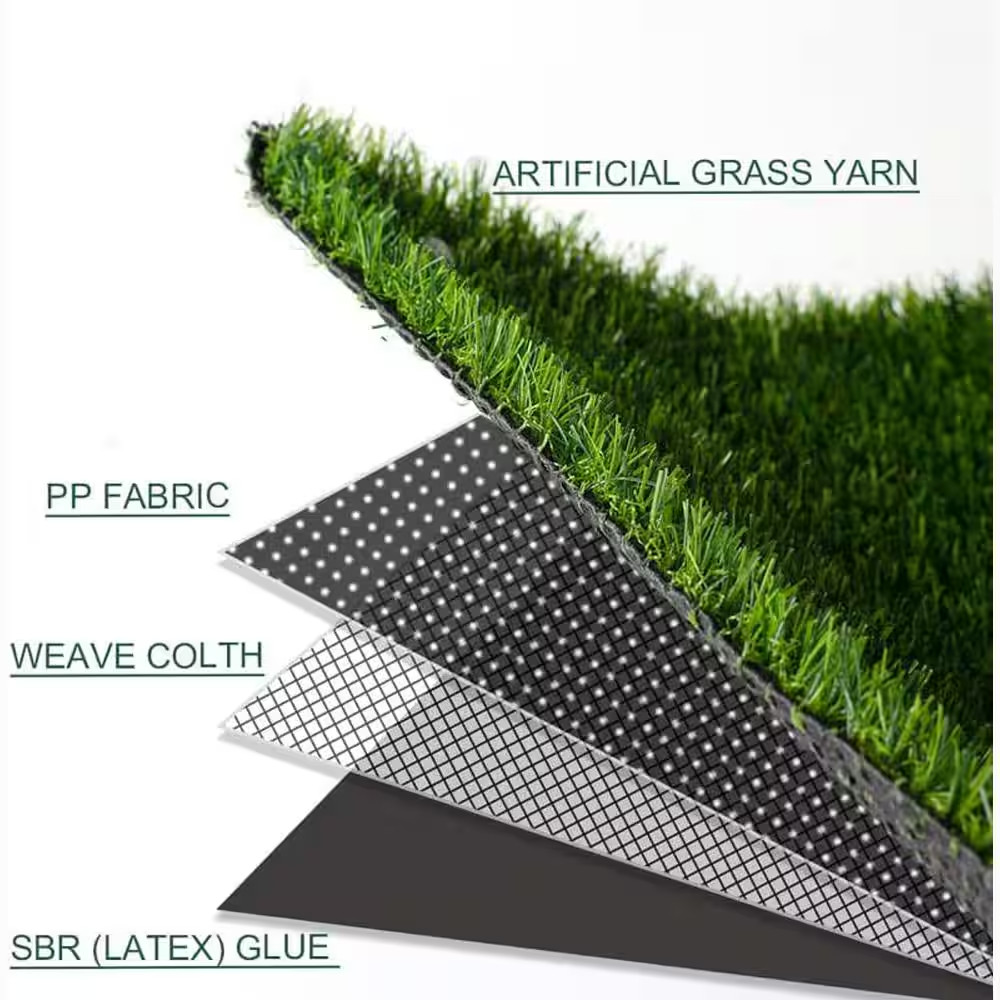Realistic 5 Ft. X 10 Ft. Green Artificial Grass Turf