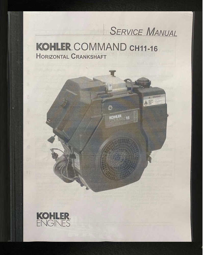 Engine Technical Workshop Manual Kohler Command 11,12.5,13,14,15,16HP KC116