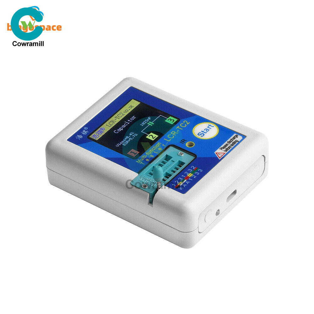 LCR-TC2 Transistor Tester TFT Diode Triode Capacitance Meter V2.3E & Cable Kit