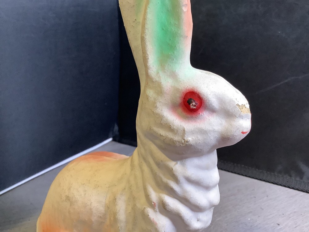 Paper Mache Multicolored Easter Rabbit decoration candy container