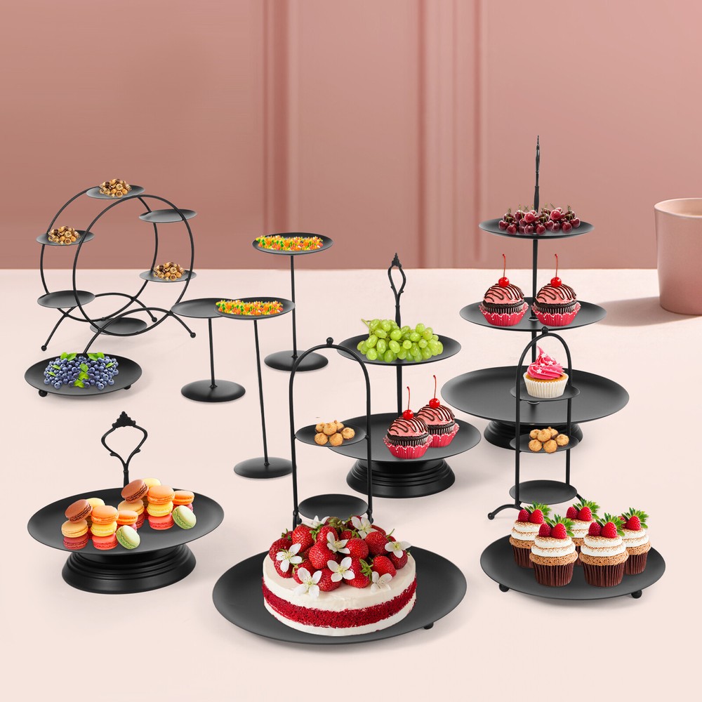 12-Piece Round Dessert Display Stand Set for Cakes, Cupcakes & Snacks